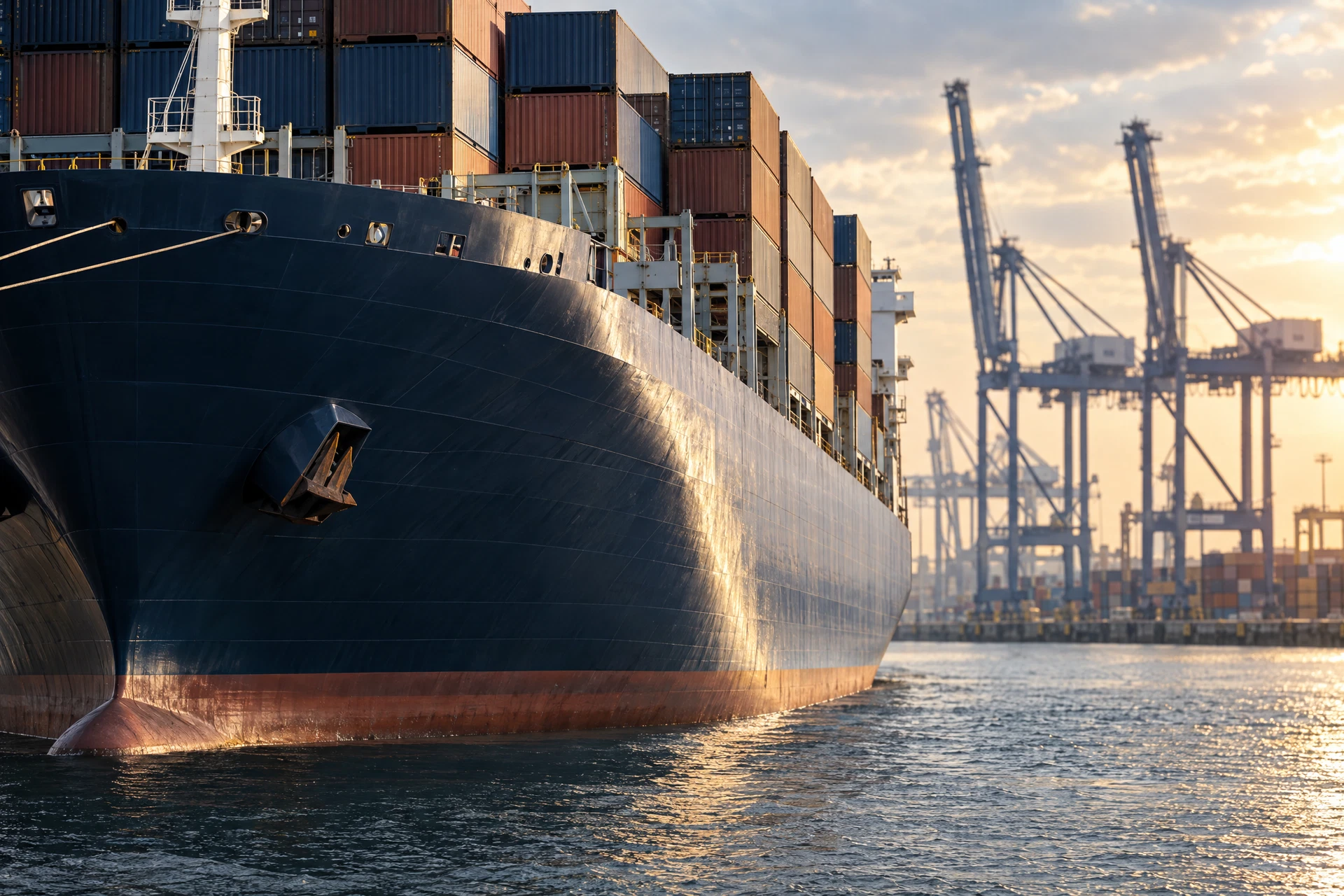Commercial cargo vessel and port operations